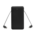 10,000 Mah Power Bank With Integrated Cables - 25198 BLK Open 10,000 Mah Power Bank With Integrated Cables - 25198 BLK Open