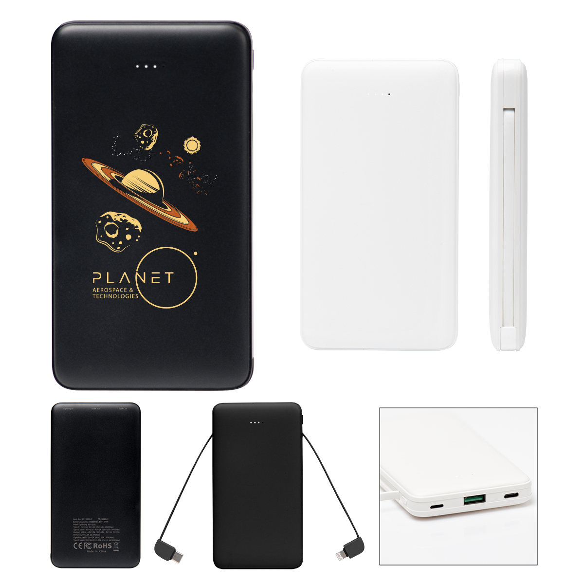 10,000 Mah Power Bank With Integrated Cables 1