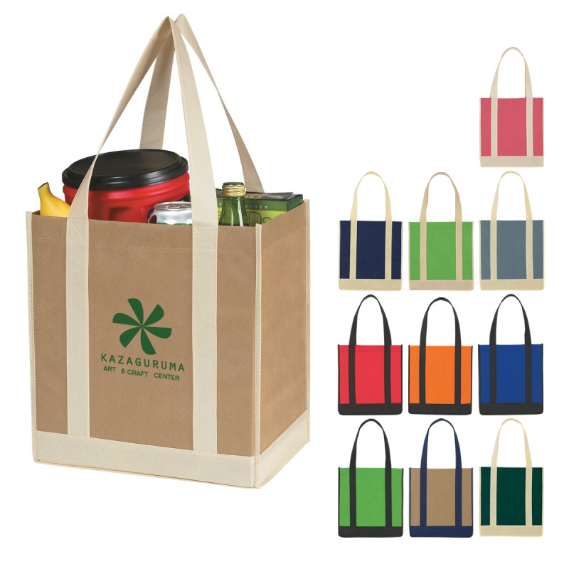 Non-woven Two-tone Shopper Tote Bag 1 Non-woven Two-tone Shopper Tote Bag 1