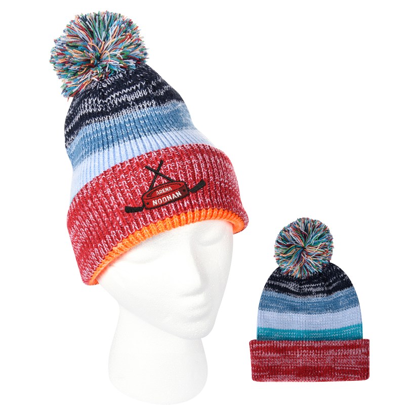 Aura Pom Beanie With Cuff 1 Aura Pom Beanie With Cuff 1