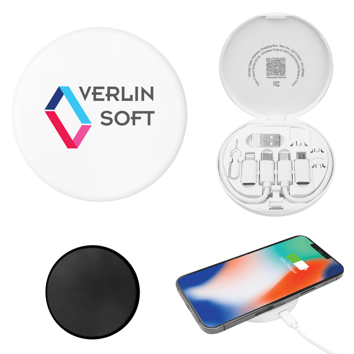 Charging Cord & Adapter Set In Wireless Charging Case 1