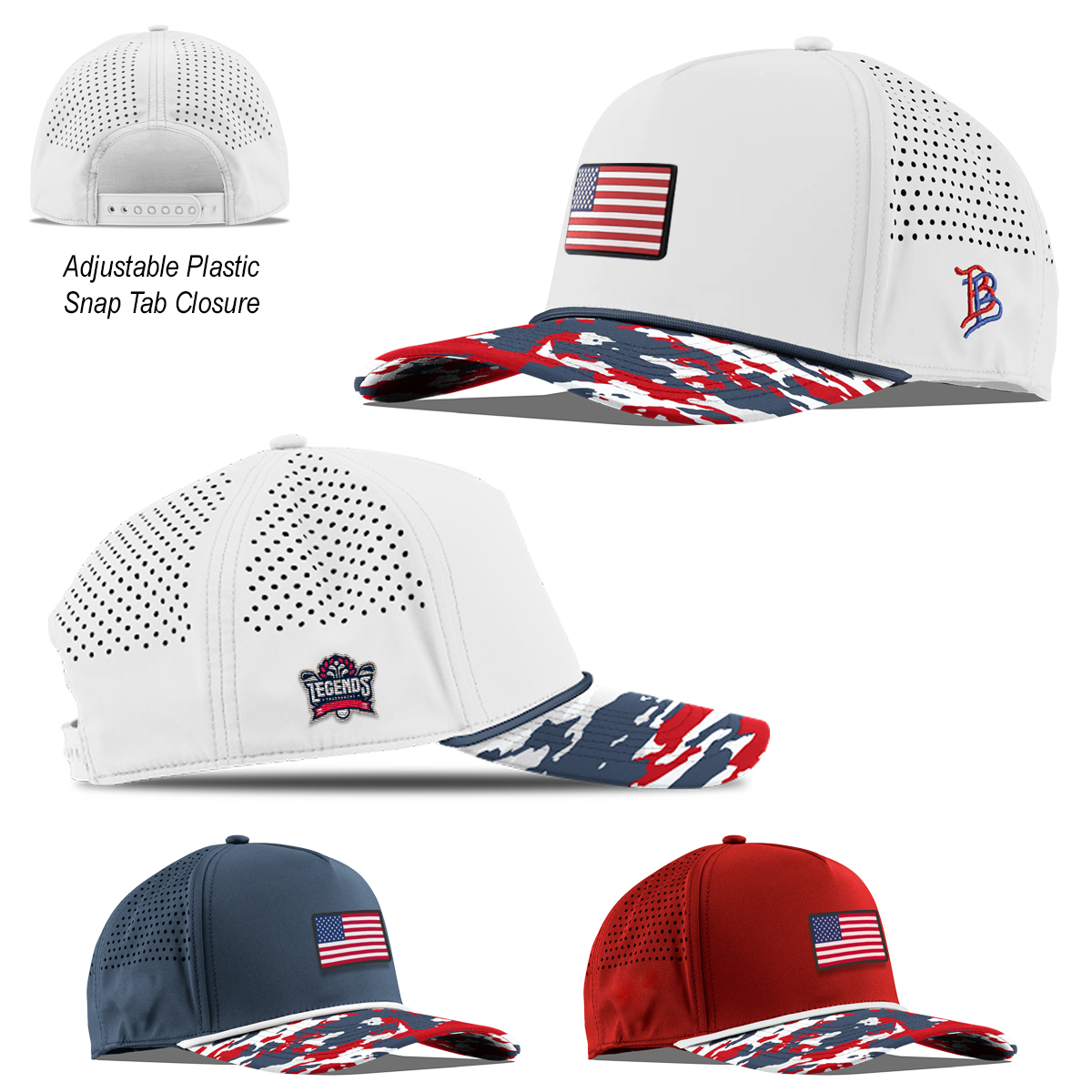 Branded Bills 545 Bare Curved Usa Camo Rope Cap 1