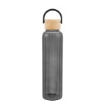 20 Oz. Ribbed Borosilicate Glass Bottle With Bamboo Lid - 50340 TRNCHA Blank 20 Oz. Ribbed Borosilicate Glass Bottle With Bamboo Lid - 50340 TRNCHA Blank