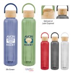 20 Oz. Ribbed Borosilicate Glass Bottle With Bamboo Lid 1 20 Oz. Ribbed Borosilicate Glass Bottle With Bamboo Lid 1