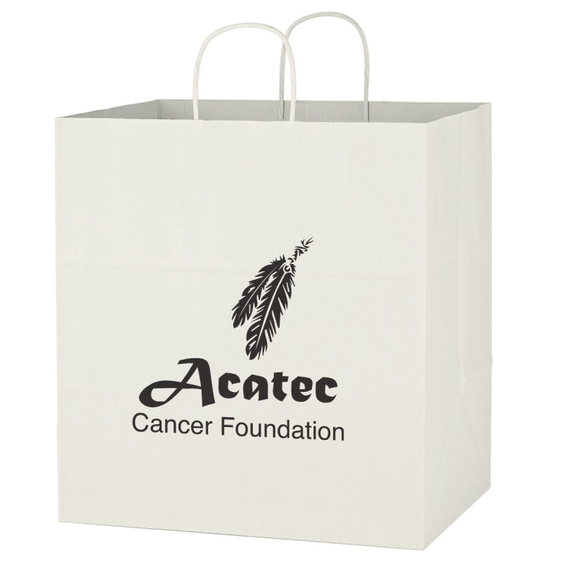 Kraft Paper White Shopping Bag - 14" X 15" 1 Kraft Paper White Shopping Bag - 14" X 15" 1