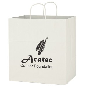 Kraft Paper White Shopping Bag - 14" X 15" 1 Kraft Paper White Shopping Bag - 14" X 15" 1