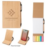 Bamboo Desk Jotter With Phone Stand - 55240 BAMBOO Laser Bamboo Desk Jotter With Phone Stand - 55240 BAMBOO Laser