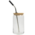 16 Oz. Full Color Can Glass With Bamboo Lid 2 16 Oz. Full Color Can Glass With Bamboo Lid 2