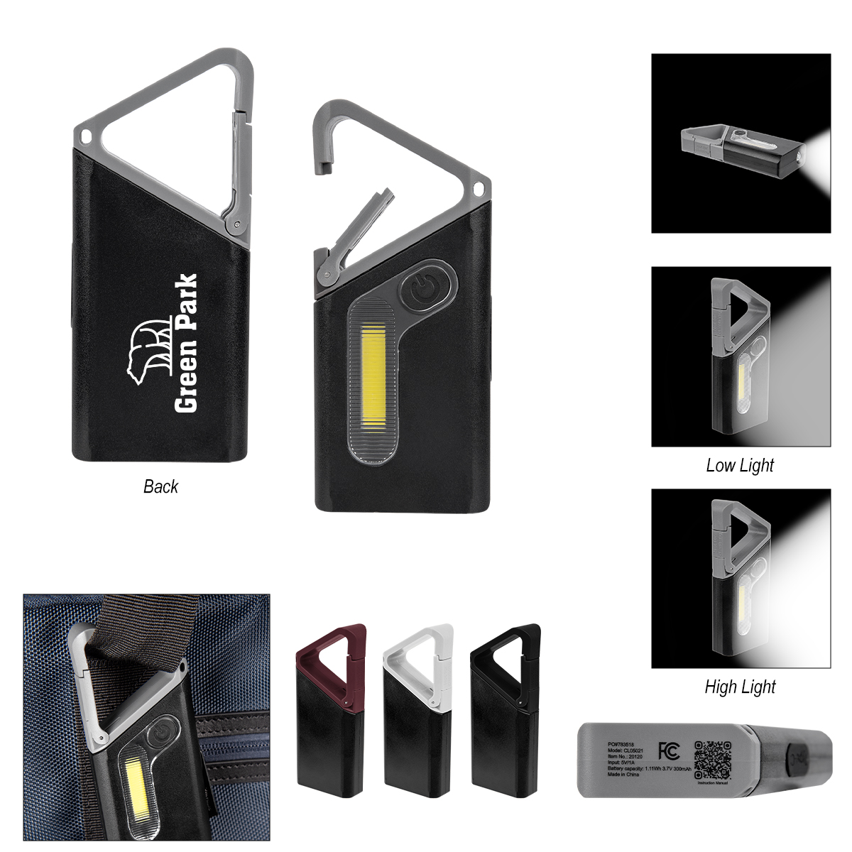 Clip %27n Grow Rechargeable Carabiner Cob Flashlight 1