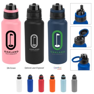 32 Oz. Pop Sip & Chug Recycled Stainless Steel Bottle 1 32 Oz. Pop Sip & Chug Recycled Stainless Steel Bottle 1