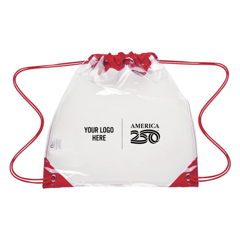 America250™ Touchdown Clear Eva Drawstring Backpack 1 America250™ Touchdown Clear Eva Drawstring Backpack 1