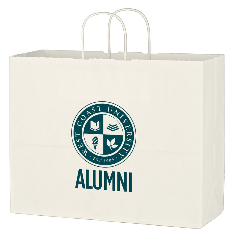Kraft Paper White Shopping Bag - 16" X 12-1/2" 1 Kraft Paper White Shopping Bag - 16" X 12-1/2" 1