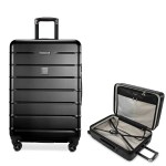 Ricardo® Cambria Hardside 24" Medium Check-in Expandable Spinner - 30205 BLK Laser Ricardo® Cambria Hardside 24" Medium Check-in Expandable Spinner - 30205 BLK Laser