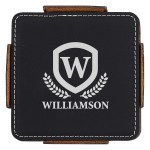 4-piece Coaster Set With Holder - 2208 BLK Debossed 4-piece Coaster Set With Holder - 2208 BLK Debossed