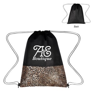Leopard Print Non-woven Drawstring Bag 1 Leopard Print Non-woven Drawstring Bag 1