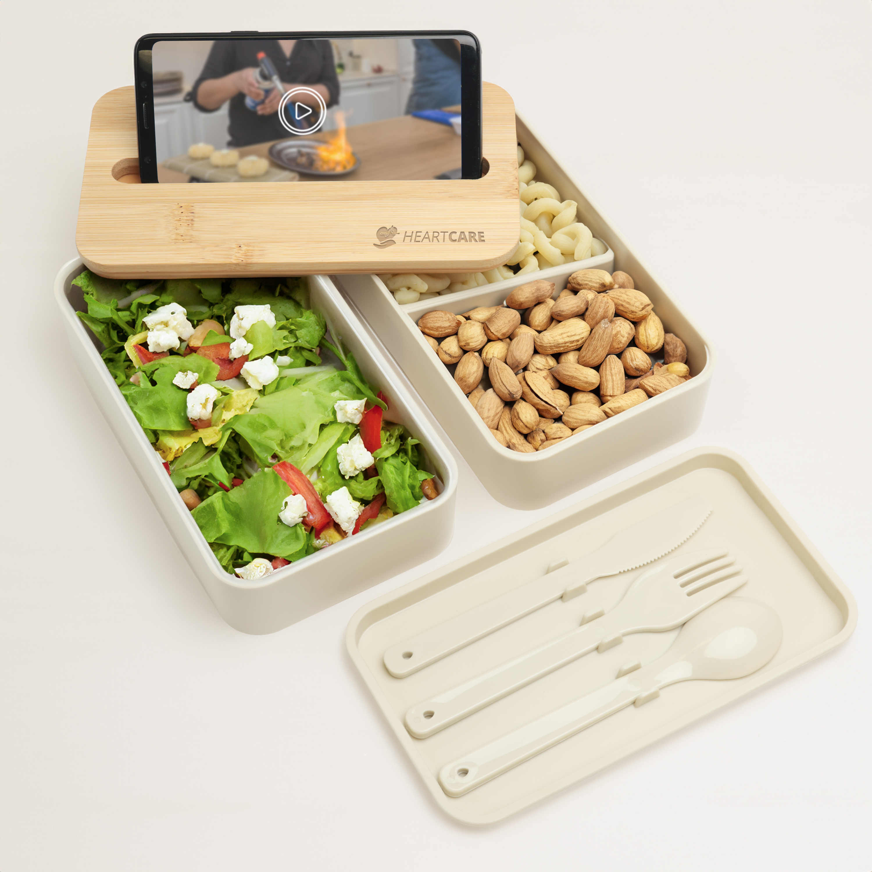 Stackable Bento Box With Phone Stand 1