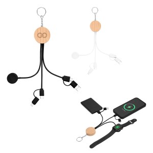 10w Bamboo Multi-charging Cables Keyring With Watch Dock 1 10w Bamboo Multi-charging Cables Keyring With Watch Dock 1