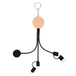 10w Bamboo Multi-charging Cables Keyring With Watch Dock 2 10w Bamboo Multi-charging Cables Keyring With Watch Dock 2