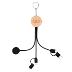 10w Bamboo Multi-charging Cables Keyring With Watch Dock - 25270 BLKBAM Laser 10w Bamboo Multi-charging Cables Keyring With Watch Dock - 25270 BLKBAM Laser