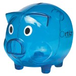 Plastic Piggy Bank - 4062 TRNGRN Blank Plastic Piggy Bank - 4062 TRNGRN Blank