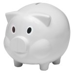 Plastic Piggy Bank - 4062 WHT Padprint Plastic Piggy Bank - 4062 WHT Padprint