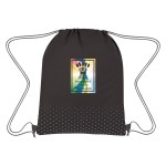 Connect The Dots Non-woven Drawstring Bag - 3376 BLKGRA Colorbrite Connect The Dots Non-woven Drawstring Bag - 3376 BLKGRA Colorbrite