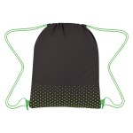 Connect The Dots Non-woven Drawstring Bag - 3376 BLKLIM Blank Connect The Dots Non-woven Drawstring Bag - 3376 BLKLIM Blank