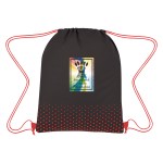 Connect The Dots Non-woven Drawstring Bag - 3376 BLKRED Colorbrite Connect The Dots Non-woven Drawstring Bag - 3376 BLKRED Colorbrite
