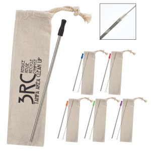 Stainless Straw Kit With Cotton Pouch 1 Stainless Straw Kit With Cotton Pouch 1