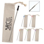 Stainless Straw Kit With Cotton Pouch 1 Stainless Straw Kit With Cotton Pouch 1
