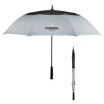 60" Arc Vented Umbrella With 100% Rpet Canopy - 45023 BLKGRA Colorbrite 60" Arc Vented Umbrella With 100% Rpet Canopy - 45023 BLKGRA Colorbrite