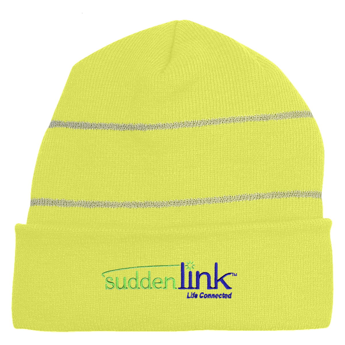 Knit Cuff Beanie With Reflective Stripes 1