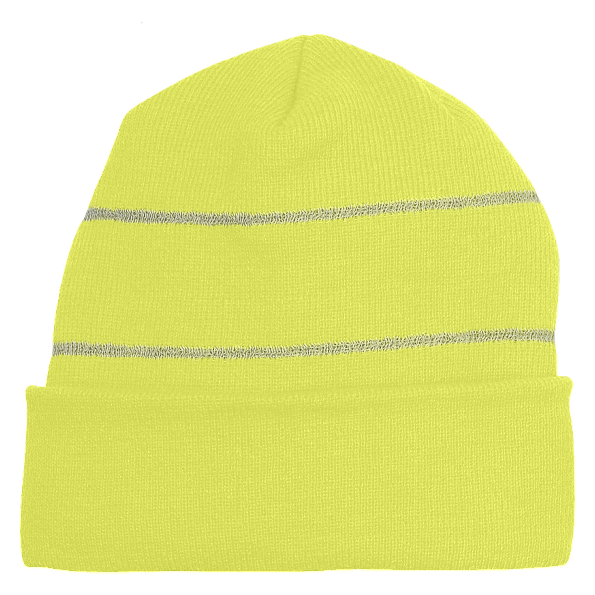 Knit Cuff Beanie With Reflective Stripes 1
