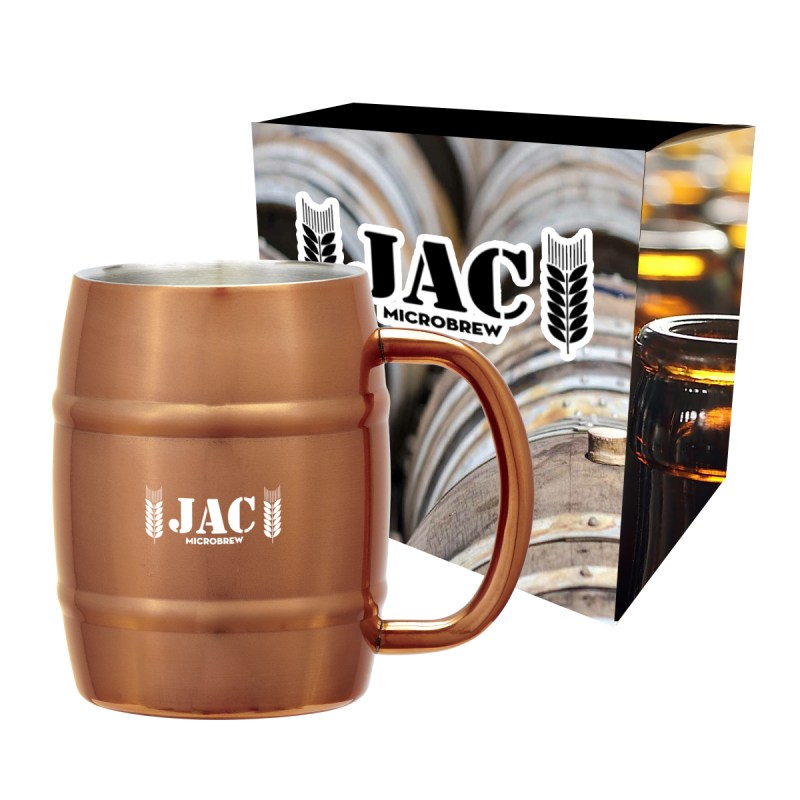 14 Oz. Moscow Mule Barrel Mug With Custom Box 1 14 Oz. Moscow Mule Barrel Mug With Custom Box 1