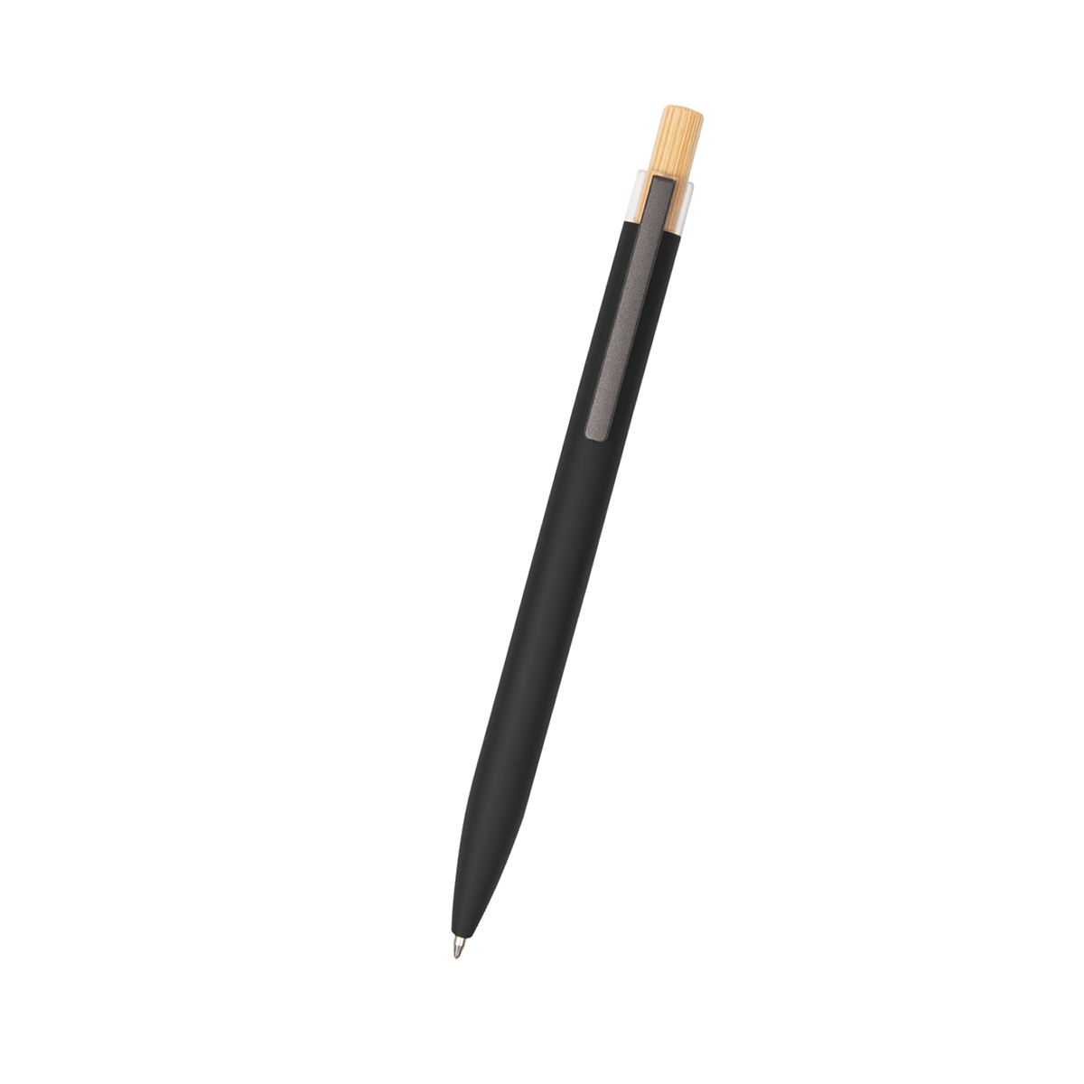 Recycled Aluminum Pen With Bamboo Plunger 1