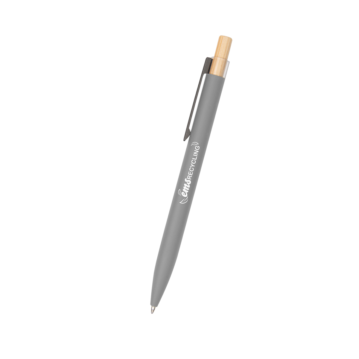Recycled Aluminum Pen With Bamboo Plunger 1