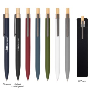 Recycled Aluminum Pen With Bamboo Plunger 1 Recycled Aluminum Pen With Bamboo Plunger 1