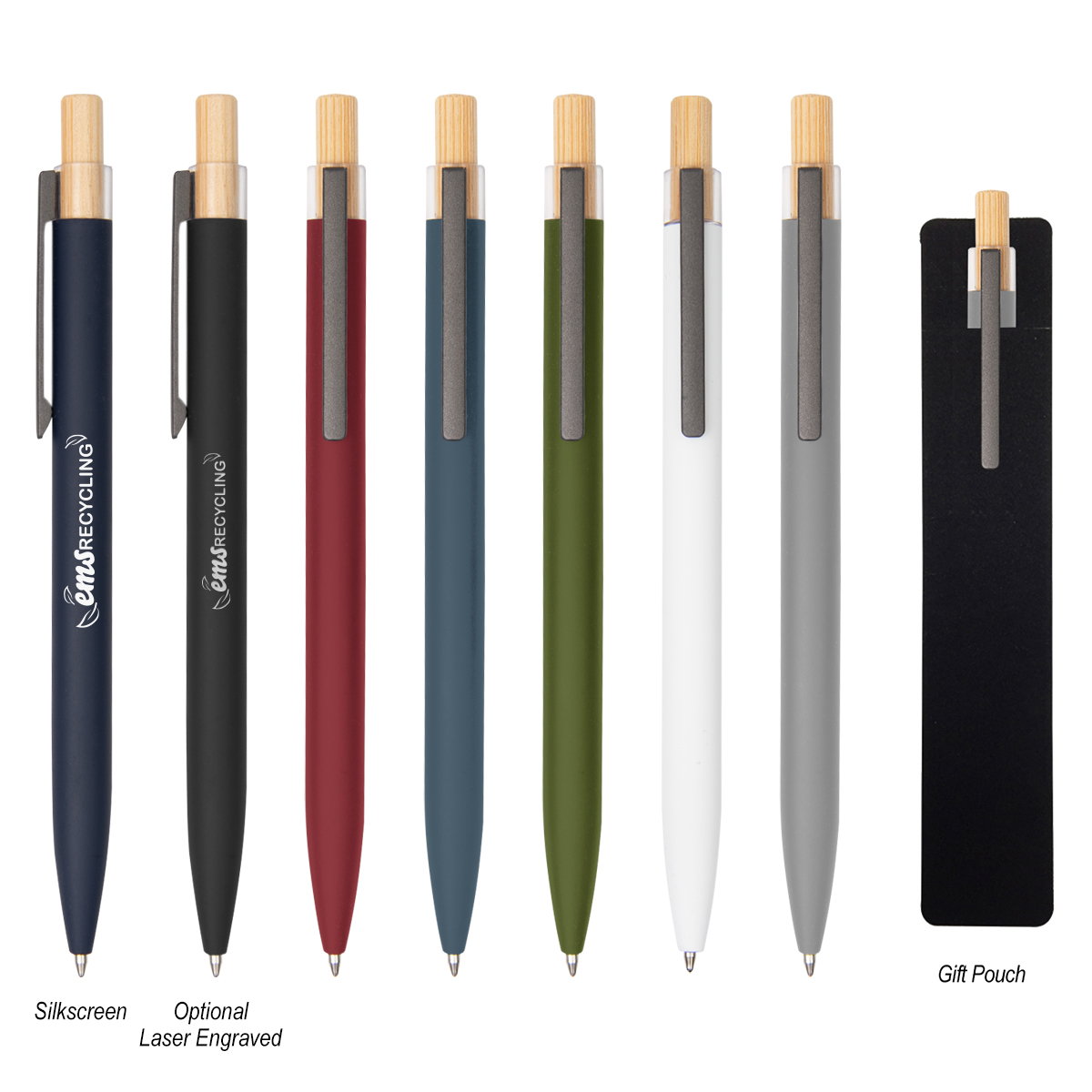 Recycled Aluminum Pen With Bamboo Plunger 1