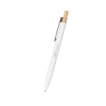 Recycled Aluminum Pen With Bamboo Plunger - 11989 WHT Laser Recycled Aluminum Pen With Bamboo Plunger - 11989 WHT Laser