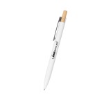 Recycled Aluminum Pen With Bamboo Plunger - 11989 WHT Silkscreen Recycled Aluminum Pen With Bamboo Plunger - 11989 WHT Silkscreen