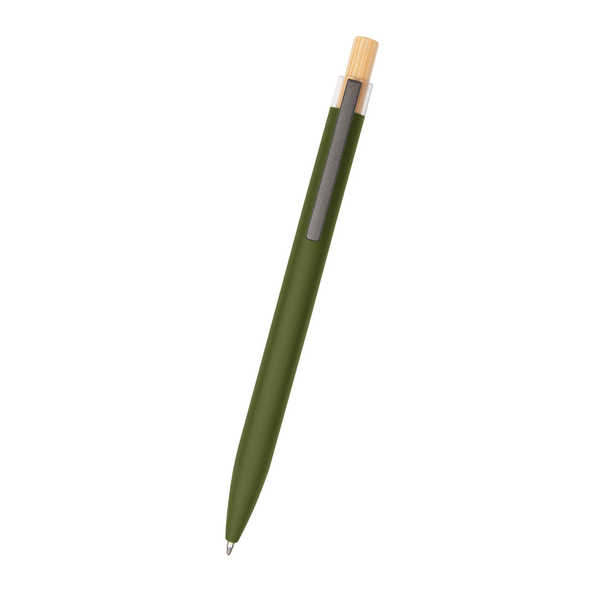 Recycled Aluminum Pen With Bamboo Plunger 1