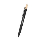 Recycled Aluminum Pen With Bamboo Plunger - 11989 BLK Silkscreen Recycled Aluminum Pen With Bamboo Plunger - 11989 BLK Silkscreen