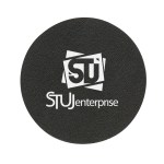 Bonded Leather Coaster - 2002 BLK Silkscreen Bonded Leather Coaster - 2002 BLK Silkscreen