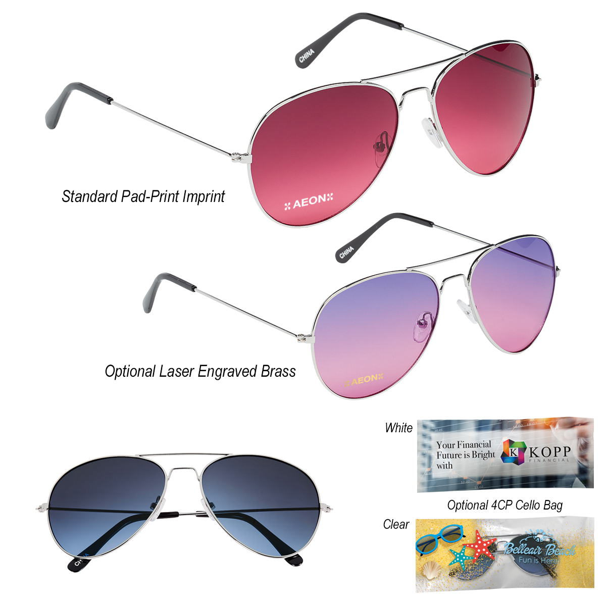 Ocean Gradient Aviator Sunglasses 1