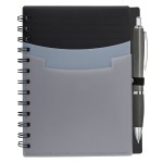 Tri-pocket Notebook & Satin Pen - 6939 BLK Silkscreen Tri-pocket Notebook & Satin Pen - 6939 BLK Silkscreen