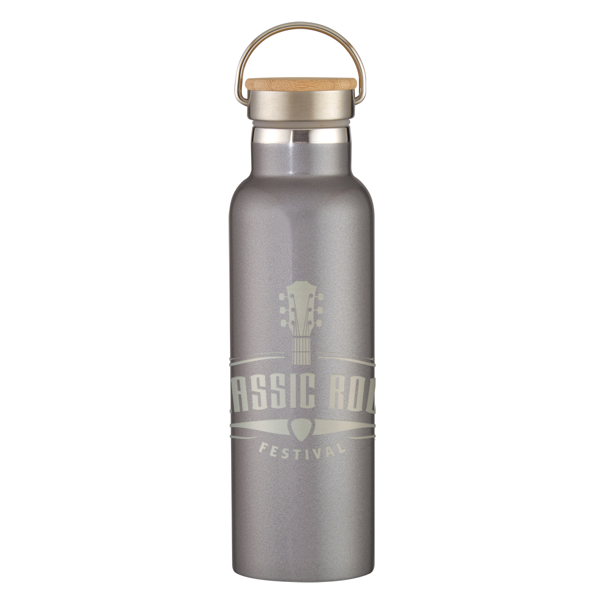21 Oz. Full Laser Tipton Stainless Steel Bottle With Bamboo Lid 1