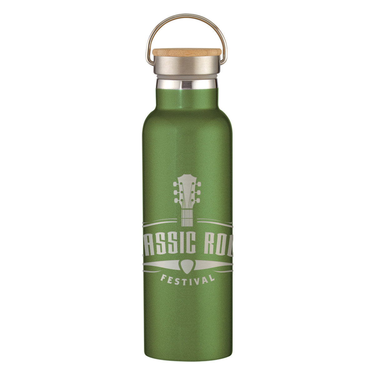 21 Oz. Full Laser Tipton Stainless Steel Bottle With Bamboo Lid 1