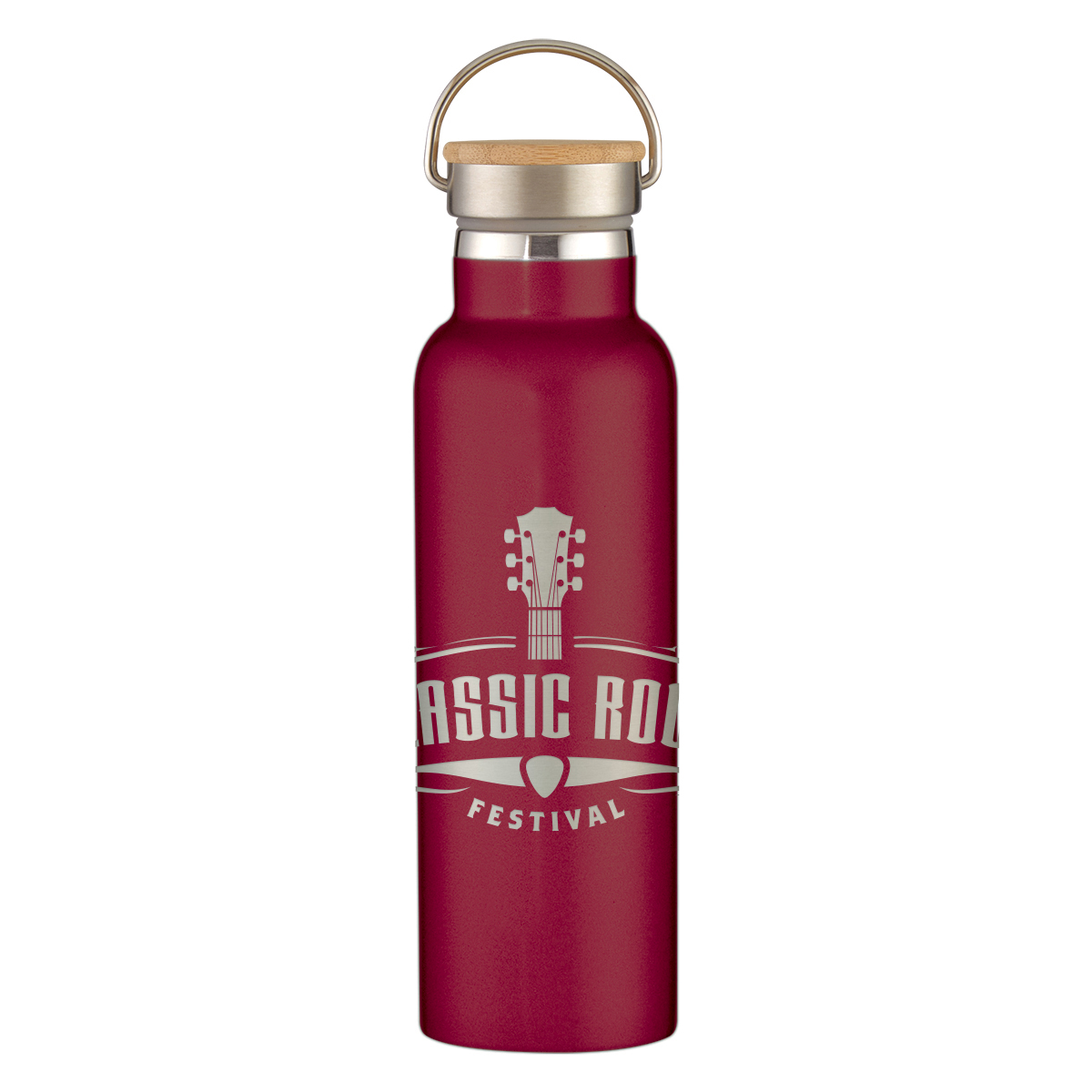 21 Oz. Full Laser Tipton Stainless Steel Bottle With Bamboo Lid 1