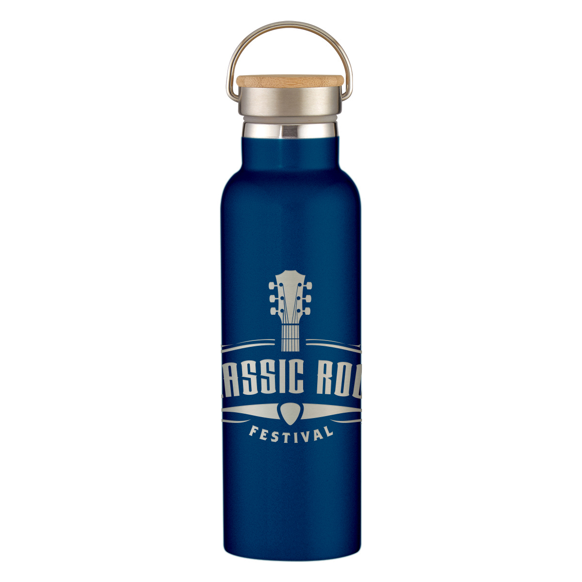 21 Oz. Full Laser Tipton Stainless Steel Bottle With Bamboo Lid 1