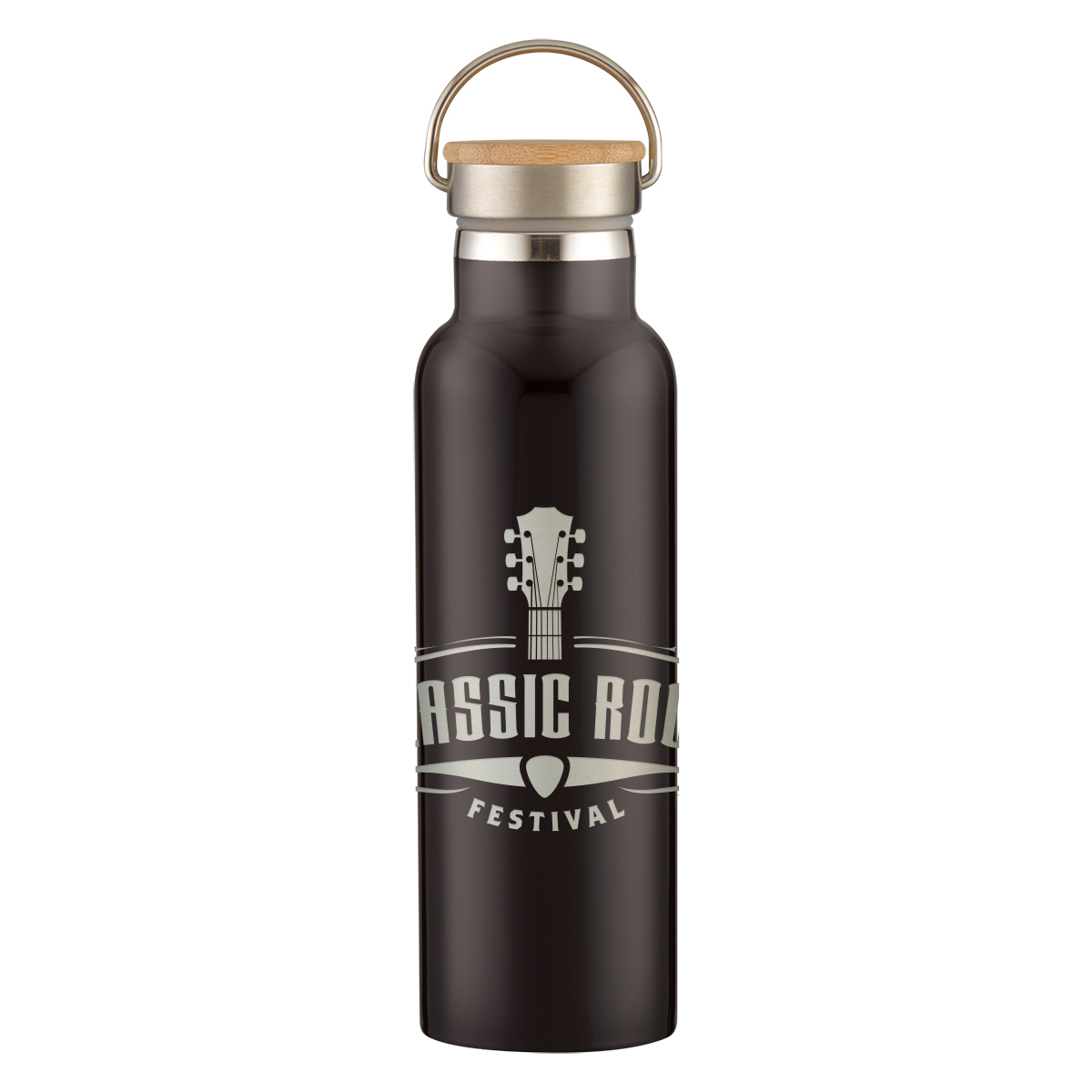 21 Oz. Full Laser Tipton Stainless Steel Bottle With Bamboo Lid 1